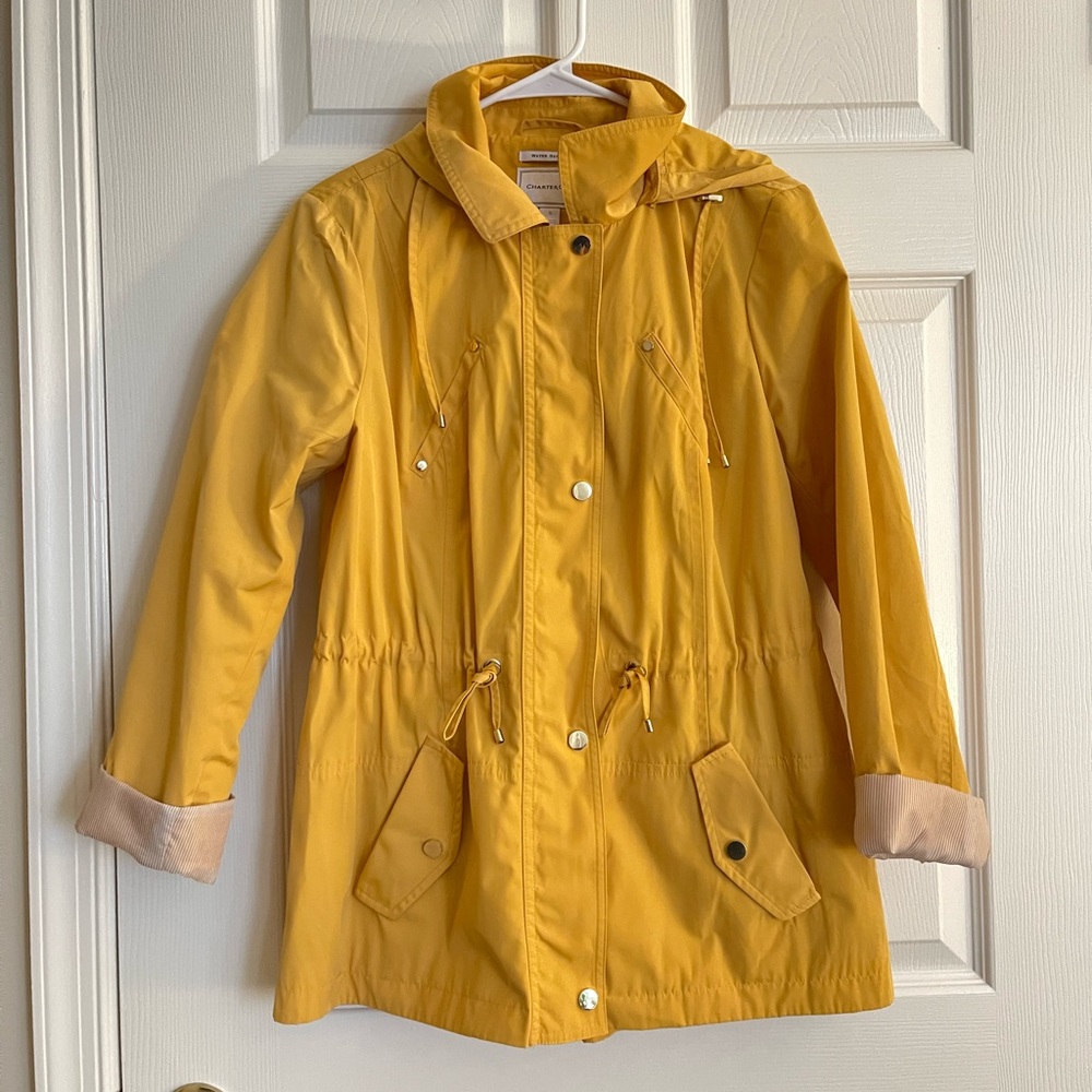 Bright Yellow Rain Jacket - Charter Club size SMALL